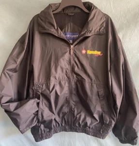 Vintage 90s Men Black Jacket Windbreaker Nascar Texaco Havoline Racing XL - Bild 1 von 12