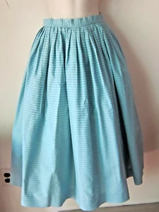 Vtg 50's Blue/Aqua Jo Collins for Lord & Taylor Full Pleated Skirt Sz XS or S - Picture 1 of 9
