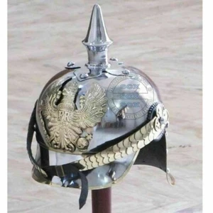 Coleccionable Alemania Piel Pickelhaube Casco Imperial Oficial Grado - Imagen 1 de 5