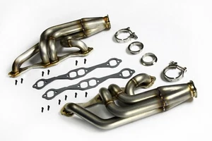 DUAL Turbo Headers for Chevy Chevelle Malibu A-Body SBC 350 Small Block V8 - Picture 1 of 3