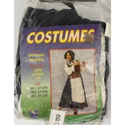 Bavarian Maiden German Octoberfest Costume Adult Medium Dress with Apron Hat  - Image 1 of 3