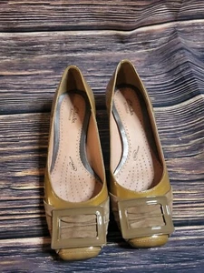 SZ 7 Womens Clarks Artisan Active Air Low Heels Brown-Gold Pre-Owned Good... - Picture 1 of 5