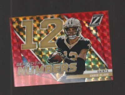 2022 Zenith Football Chris Olave  By The Numbers Red Prizm RC #BN-CO SP - Image 1 of 4