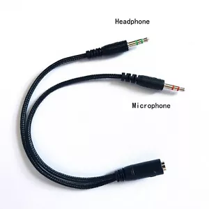 Buchse auf 2 Dual Stecker 3,5 mm Kopfhörer Mikrofon Audio Y Splitter Kabel Adapter - Bild 1 von 3