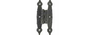 Pair of 3/8" Offset Hammered Colonial Black Cabinet "H" Hinges (set of 8) - Picture 1 of 1