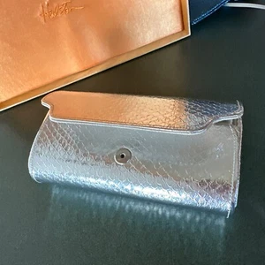 Borsetta pochette pelle di serpente WALBORG argento Capodanno o Natale - Foto 1 di 8