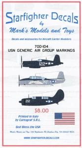 Starfighter Decals 700104 x 1/700 USN Generic Air Group Markings 1944-45 - Picture 1 of 1