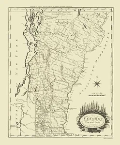 Historic State Map - Vermont - Carey 1795 - 23 x 27.81 - Vintage Wall Art - Picture 1 of 20