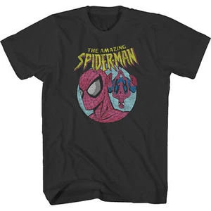 Spider-Man Upside Down With Logo 90's Marvel Comics Adult T-Shirt - Picture 1 of 1