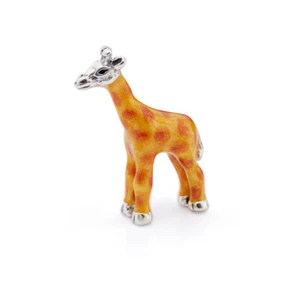 Saturno Silver and Enamel  Giraffe- Fully Hallmarked Sterling Silver - Picture 1 of 2