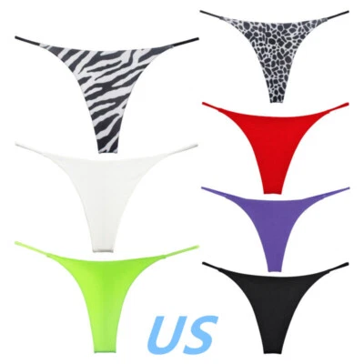 Mujer Tiro Bajo Micro Tanga Bikini Calzoncillos T-back Bragas Ropa Interior Foto 1 de 3