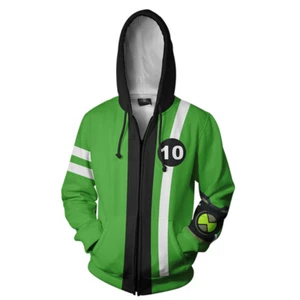Ben 10 Alien Force Ultimate Omnitrix Cosplay Green Hoodie Benjamin Jacket - Picture 1 of 4