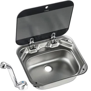 AUTOCARAVANA DOMETIC SMEV 8005 PEQUEÑA TAPA DE VIDRIO FREGADERO GRIFO FRÍO CARAVANA CÁMPER BARCO - Imagen 1 de 2