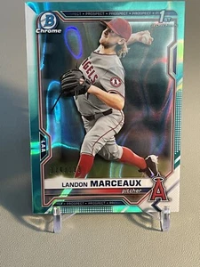Landon Marceaux 2021 Bowman Draft * Aqua Lava refractor parallel /199 * BDC-115 - Picture 1 of 3