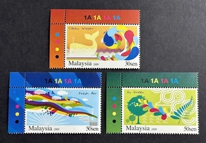 2009 Malaysia Green Environment Air Water Nature Conservation 3v Stamps Plate TL - Picture 1 of 2