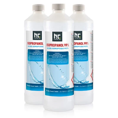 HÖFER CHEMIE GMBH Isopropanol 99,9% 3x 1L - 2-Propanol Isopropylalkohol IPA Reiniger Entfetter