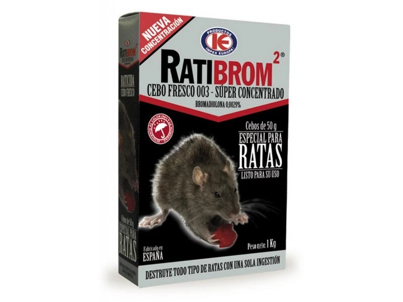 Cebo fresco RATIBROM 2 SÚPER CONCENTRADO especial para ratas - 1 Kg - Imagen 1 de 1