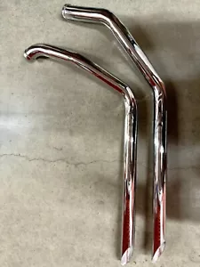 CHROME 1-3/4" EXHAUST DRAG PIPES HARLEY DYNA SUPER GLIDE WIDE GLIDE LOW 91-05 - Picture 1 of 3