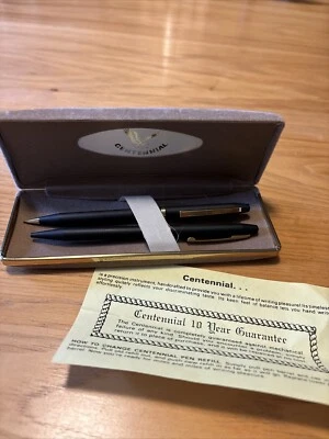 Juego de lápices mecánicos vintage de bolígrafo centenario estuche tono dorado paraimpresión Foto 1 de 4