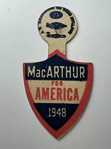 Vintage 1948 Douglas MacArthur For America Pinback Pulsante Politico scheda - Foto 1 di 3