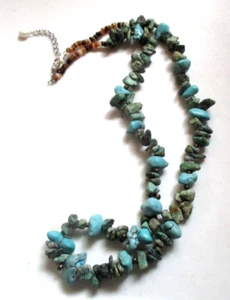 TÜRKIS HALSKETTE, HANDGEFERTIGTER NATURSTEIN 19" TQ6 - Bild 1 von 6