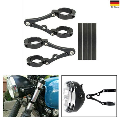 1Paar Motorrad Scheinwerfer Blinker Halter Halterung für 39- 41mm Gabel Schwarz - Bild 1 von 4