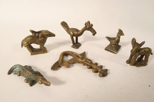 Lot 6 Tierfiguren Goldgewichte Akan HH12 Goldweight animal figures Ashanti - Imagen 1 de 8