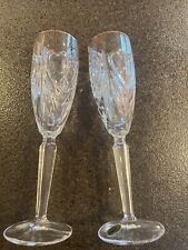 Pair of Marquis By Waterford Champagne Flutes Romance Pattern Hearts