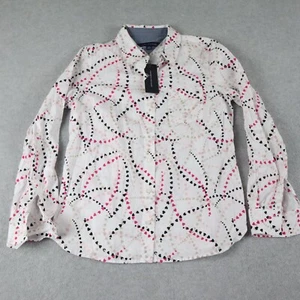 Tommy Hilfiger Shirt Top Womens Small Casual Button Up Heart Long Sleeve NWT - Picture 1 of 7