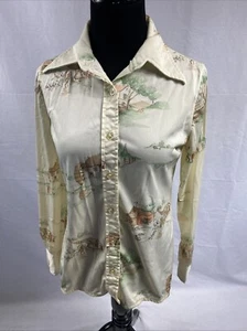 Vintage Jantzen Classics Button Up Langarm Damen Shirt Farm Horses Medium - Bild 1 von 10