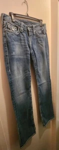 True Religion Crystal Trim Disco Billy Big T Jeans SZ 29x33 - Picture 1 of 17