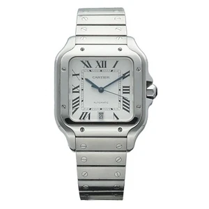 Cartier Santos 4072 Stainless Steel Large 40mm Silver Dial Automatic Men's Watch - Picture 1 of 7