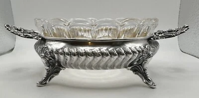 Jardiniere antiguo con patas con sello Bruckmann estándar alemán 800 plata Foto 1 de 4