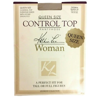 Kathie Lee Woman Pantyhose Plus Size 2X Oatmeal Control Top Sandalfoot - Image 1 of 3