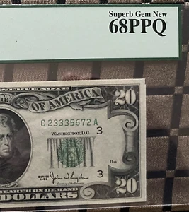 1950 $20 Federal Reserve Note Philadelphia PCGS 68PPQ Superb Gem New FR. 2059-C - Picture 1 of 3