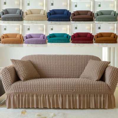 1/2/3/4 Seater Elastic Sofa Covers 3D Bubble Lattice Couch Loveseat Slipcover