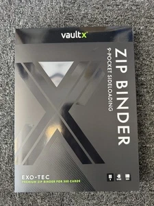 VaultX Premium Exo-Tec® Zip Binder - 9 Pocket Trading Card Holds 360 - BLACK NEW - Picture 1 of 3