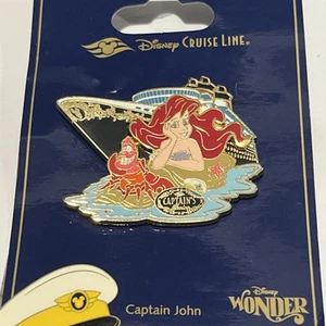 Disney Pin Trading Pin Ariel Cruise 2008 Captain Barwis New on Card MINT v21 - Picture 1 of 3