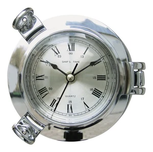 Uhr im Bullauge Nautik aus Messing verchromt Sea-Club - Bild 1 von 1