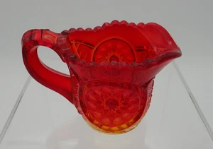 De colección LE Smith Amberina Glass Heritage Starburst Sunburst Mini 2 pulgadas Crema - Imagen 1 de 9
