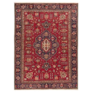 Alfombra persa anudada a mano Tabriz 275x204 cm Orient Wolle Carpet Rug roja - Imagen 1 de 12
