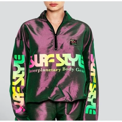 Surf Style Interplanetary Body Gear Quarter Zip Pullover Jacket 90s Retro - Image 1 of 4