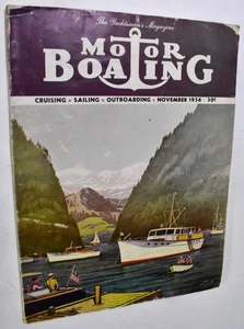 1956 November MOTOR BOATING MAGAZINE - ILLUSTRATED BOAT COVER  - Imagen 1 de 8