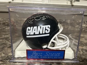 Phil Simms Signed Mini Helmet W/ Case NFL New York Giants READ DESCRIPTION - Picture 1 of 4