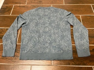 Ermenegildo Zegna Silk & Wool Pullover Sweater Men's Size 54 XL Floral Blue - Picture 1 of 11
