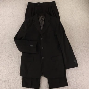 Barrage Suit S 36S Black Blazer Pants Polyester Twill Pleated 29x31 - Picture 1 of 22