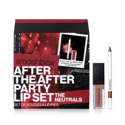 SMASHBOX AFTER THE AFTER PARTY LIP SET | THE NEUTRALS | 2 PC Gift Set, NEW! - Image 1 of 4
