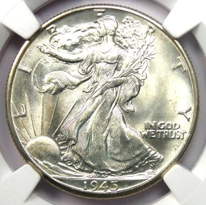 1945-D Walking Liberty Half Dollar 50C - NGC MS67+ Plus Grade - $3,000 Value! - Picture 1 of 4