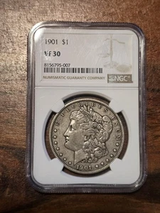 1901-P Morgan Silber Dollar Stichtag / S$1 / NGC ss30 - Bild 1 von 12