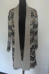 Northern Angel Multicolored Aztec Long Boho Cardigan Sweater Size Medium - Picture 1 of 10